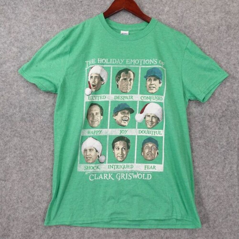 Clark Griswold‎ Holiday Emotions Shirt Medium Green National Lampoon Movie Loose